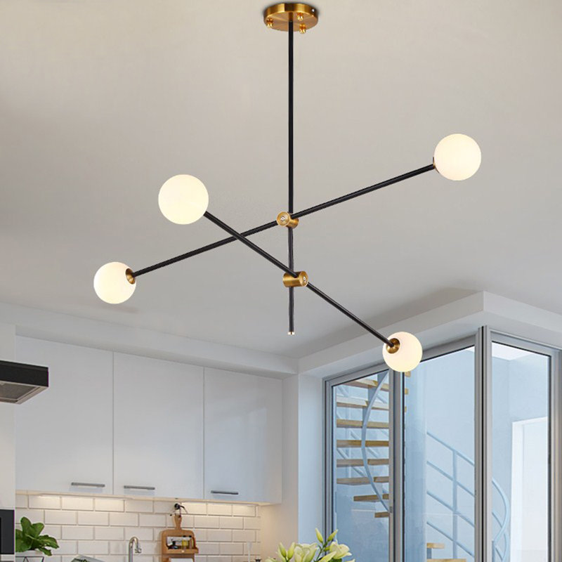 Corrigan Studio® Glenam 4 Light Sputnik Modern Linear Chandelier